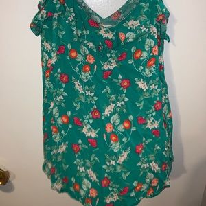 Green spaghetti strap top